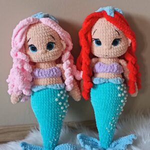 Sellő-amigurumi figura